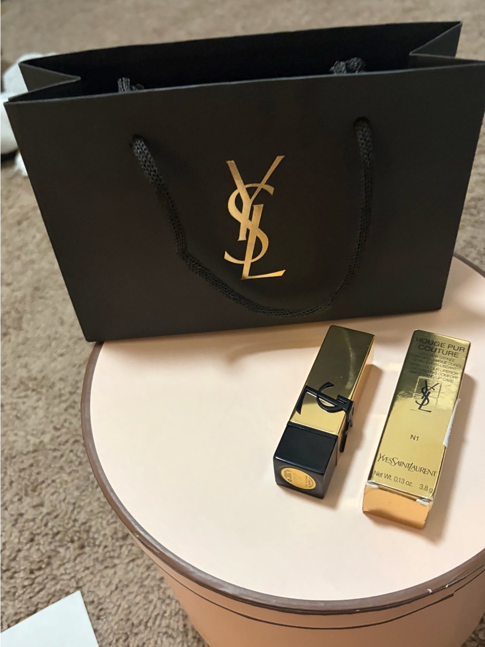 YSL Rouge Pur Couture Lipstick in shade N1 Beige Trench -NIB- Nordstrom $52
